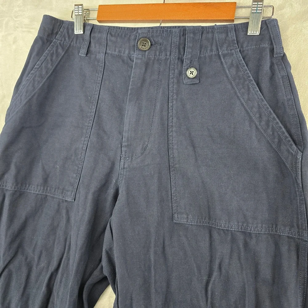 Porter James Sports Fatigue Pants Mens Medium Navy Blue Drawstring Trousers